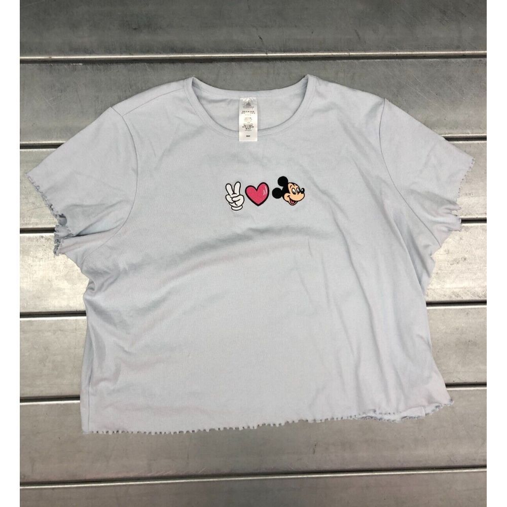 Disney Tshirt‎ Womens 3X Light Blue Mickey Mouse Lightweight Basic Tee